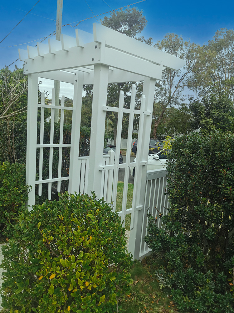 Screening has been added to this Pergola so that vines could can climb.