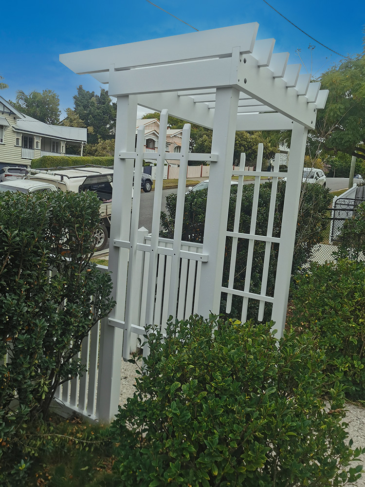Screening has been added to this Pergola so that vines could can climb.