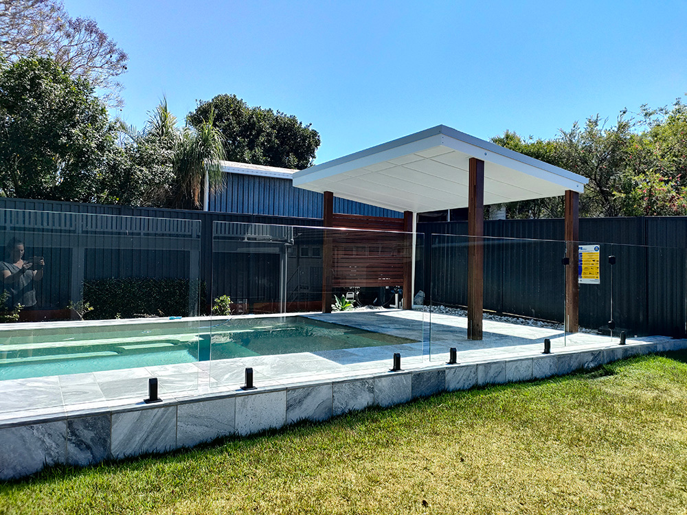 This Pool Cabana looks remarkable at this residence in Wavell Heights.
