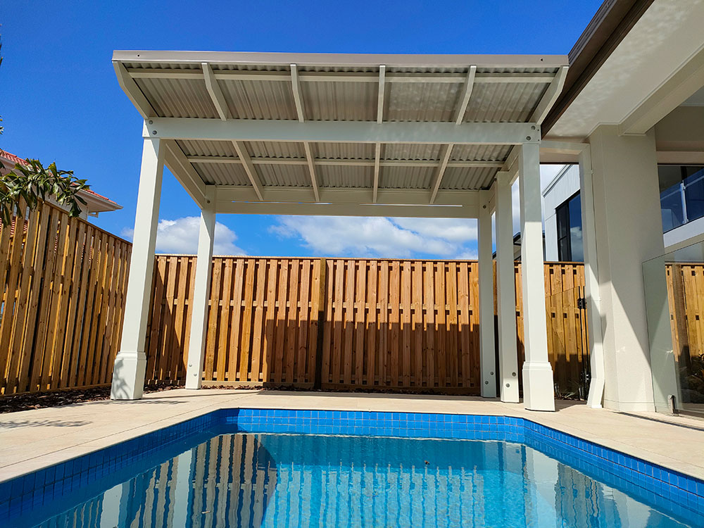 Roofed Pergola with Front Overhang