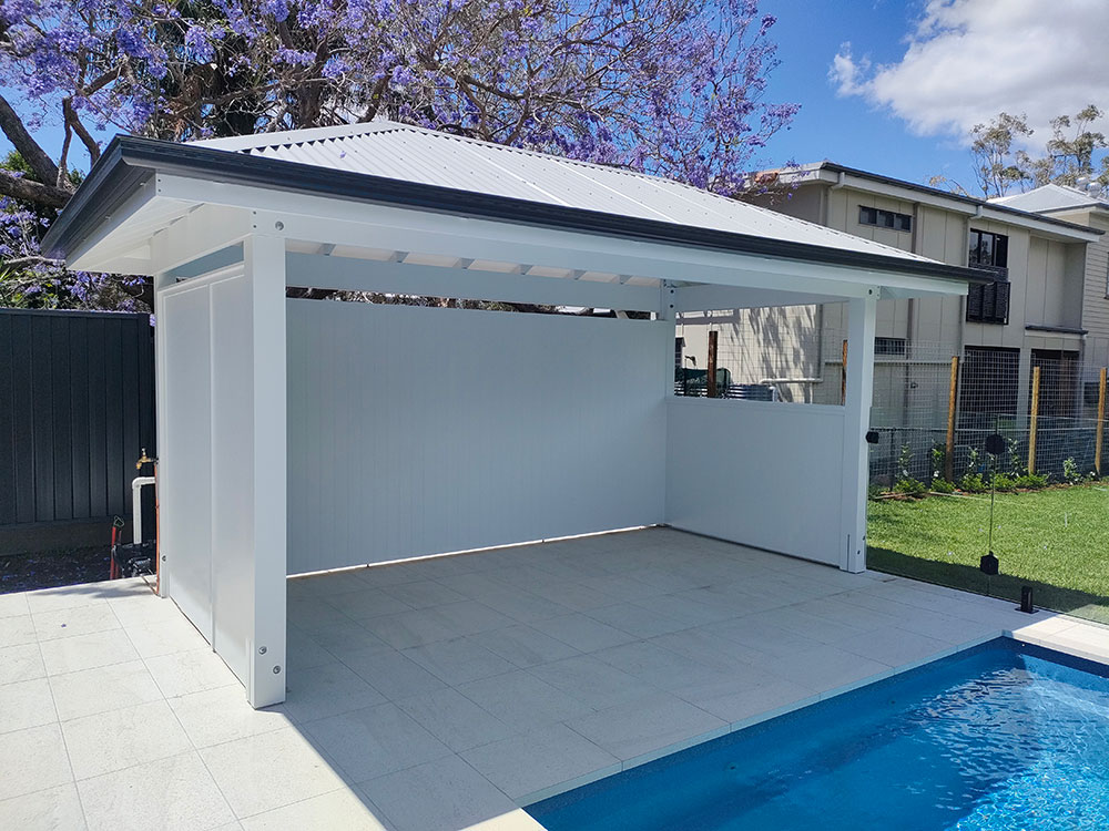 Pool Cabana with 2 Full Walls