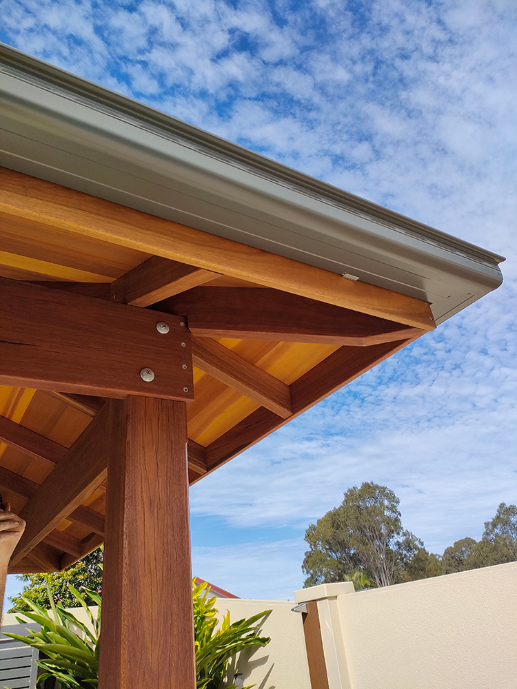 This gazebo has a 400 mm overhang and it creates just the right look.