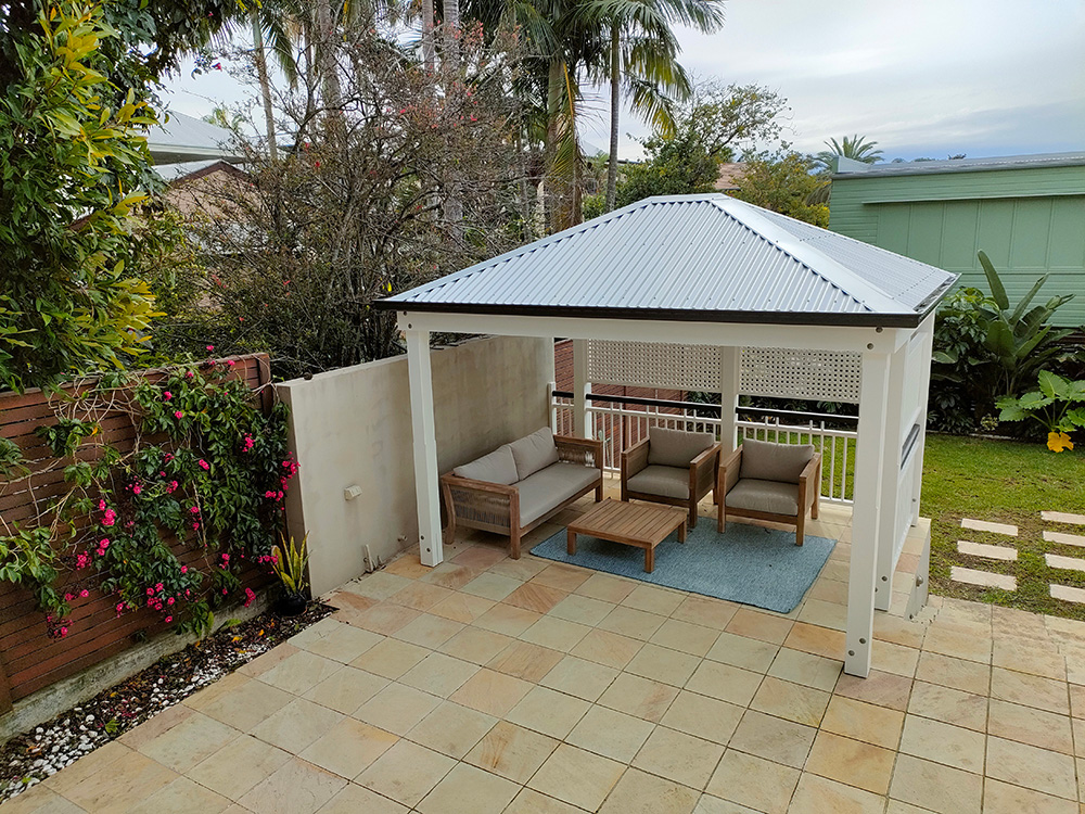 Existing concrete slab near the pool at this residence in East Brisbane.