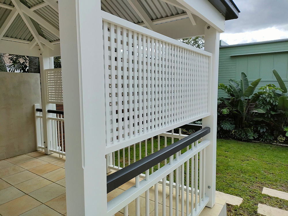 Lattice Panels have beens special ordered exactly to size for a beautiful finish.