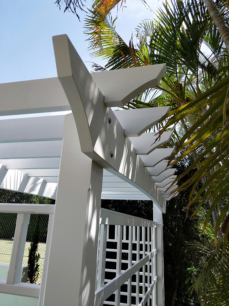 This Pergola profile is a modified Splayed profile and it matches the other Pergola structures that have been added to this residence.