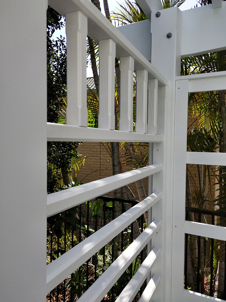 Screening has been added the sides and back ready for flowering vines to climb.