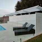 The Pergola is set to sit just above the existing pool fence screening that was installed at the end of the pool.