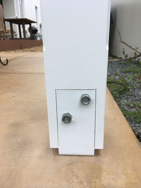 112 x 112 mm Post with routered in Saddle bracket.