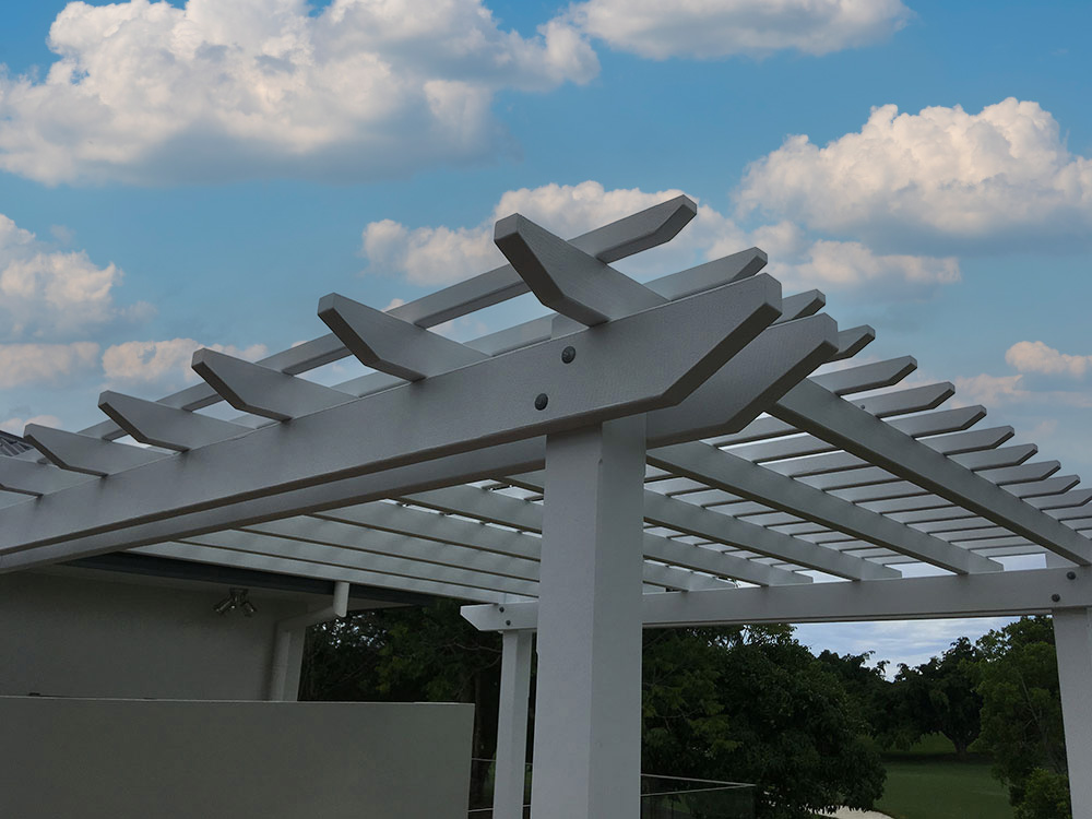 Painted Pine Pergola with Double Beams