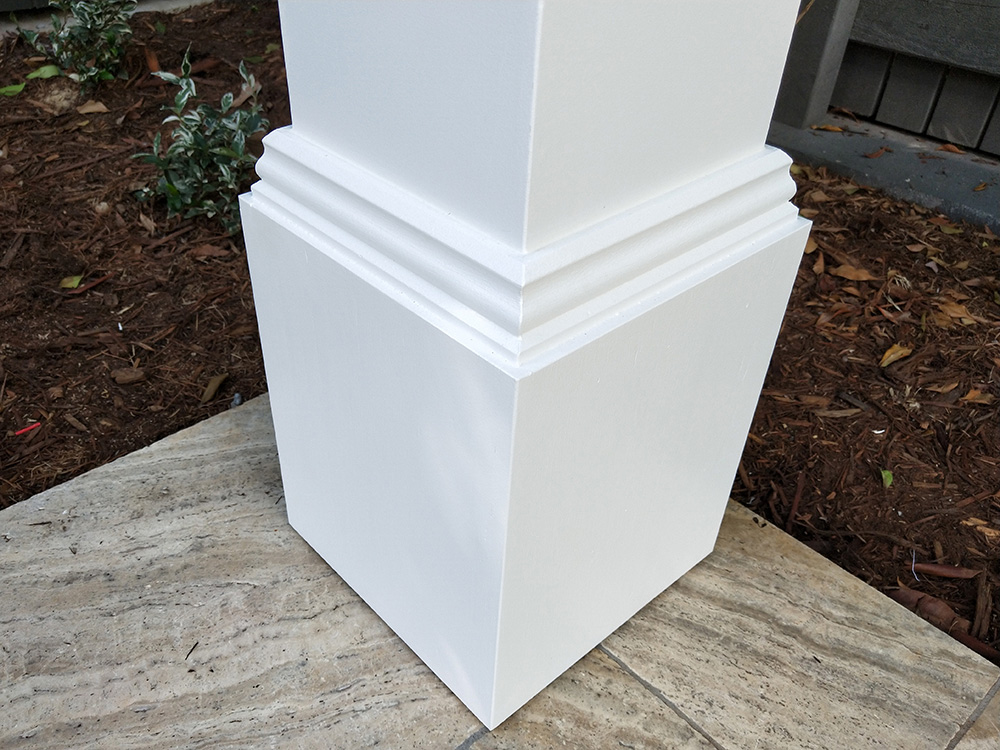 Handmade Decorative Post Boxes with trim look stunning on this Hampton's Style Pergola