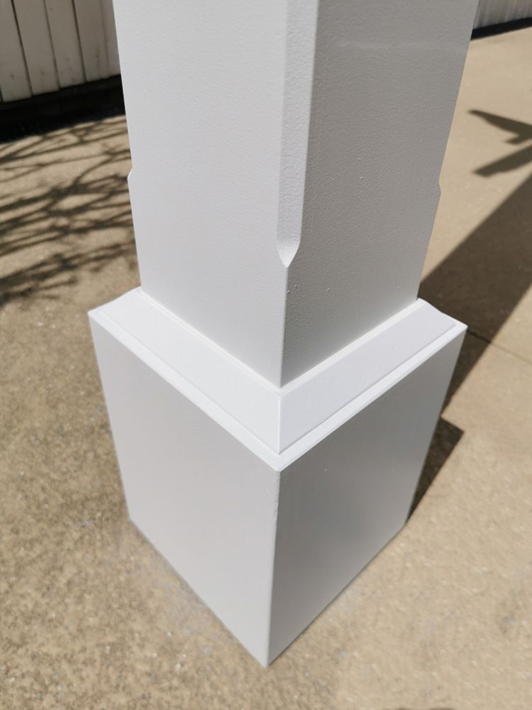 The seamless finish of the post boxes look fantastic set hovering over the existing concrete surround.