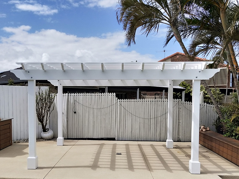 The clean lines and hand selected timbers make this Pergola looks remarkable.