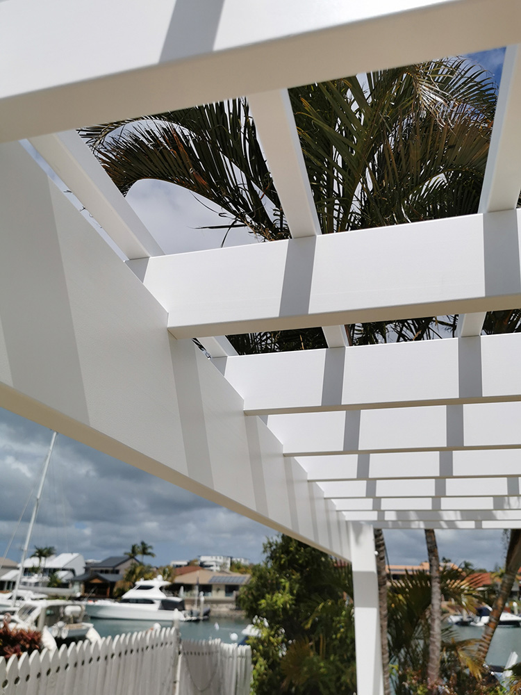 The rafters are knotched over the beams and fit within precise measurements.