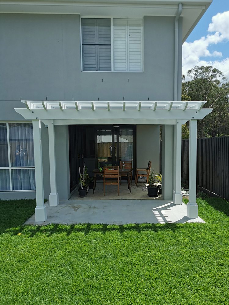 Painted White Pergola