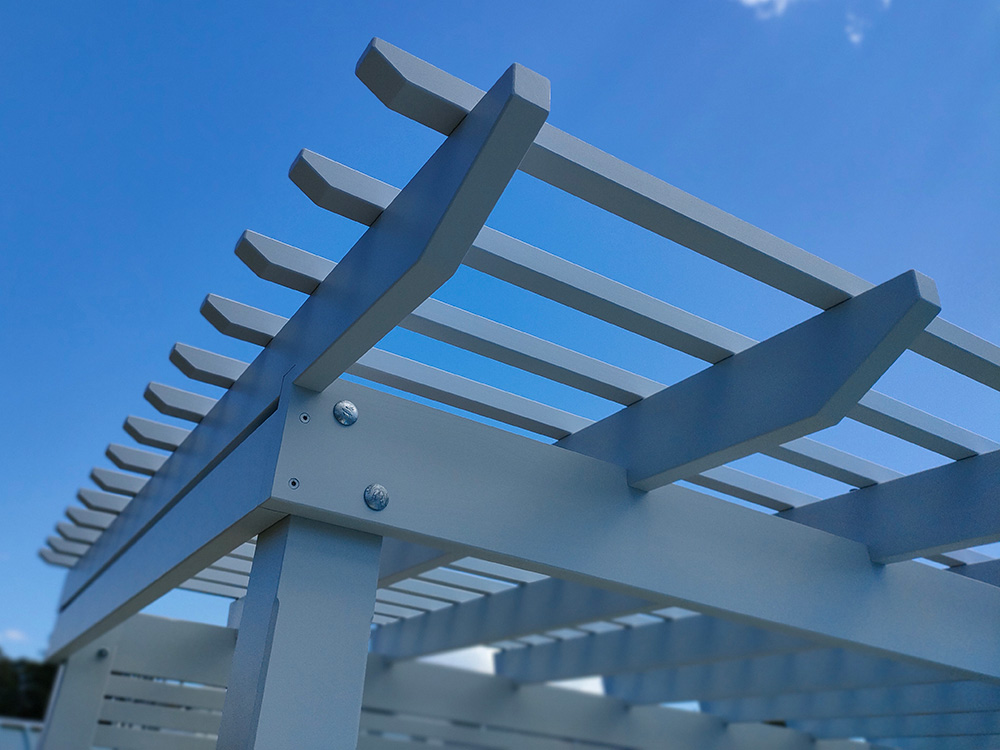 The splayed Pergola profile has been selected for this Pergola.