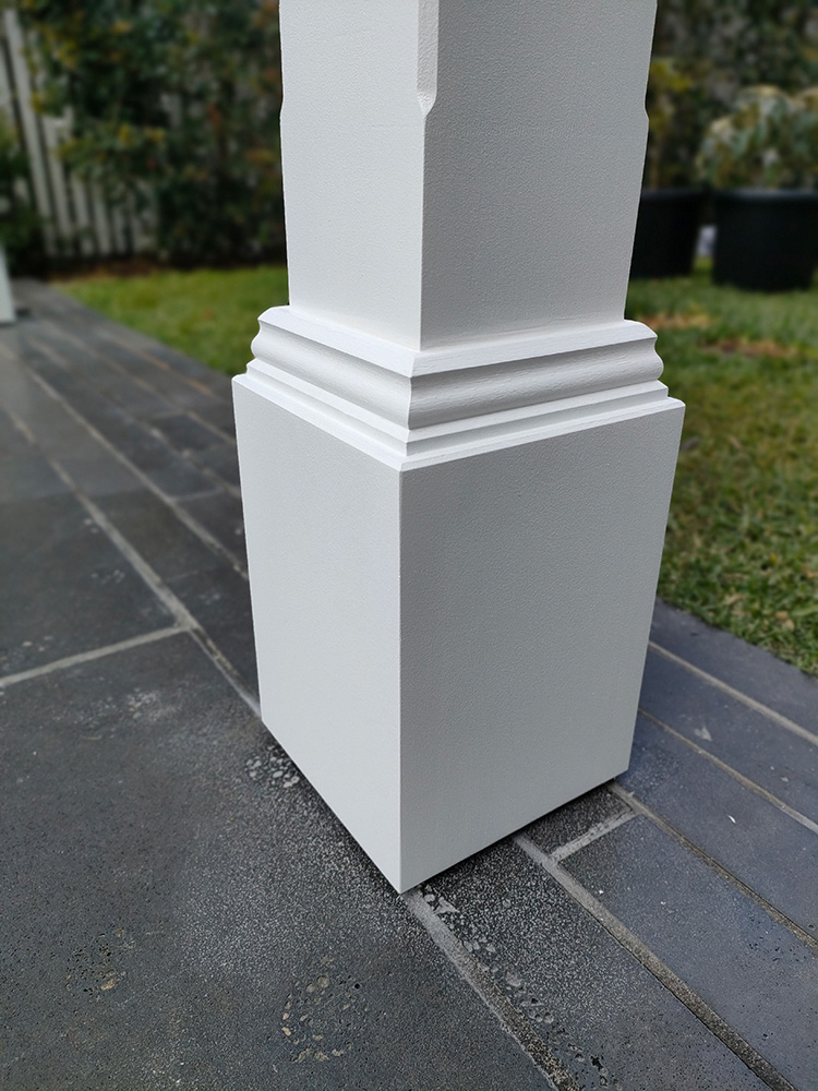 Decorative Post Bases conceal the post brackets and create a beautiful finish at the bottom of the posts.