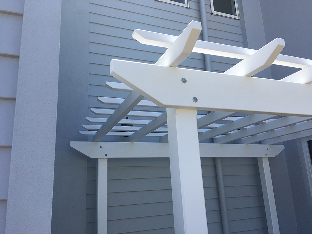 Covering the side entrance to a new Hampton's style residence in Redcliff.