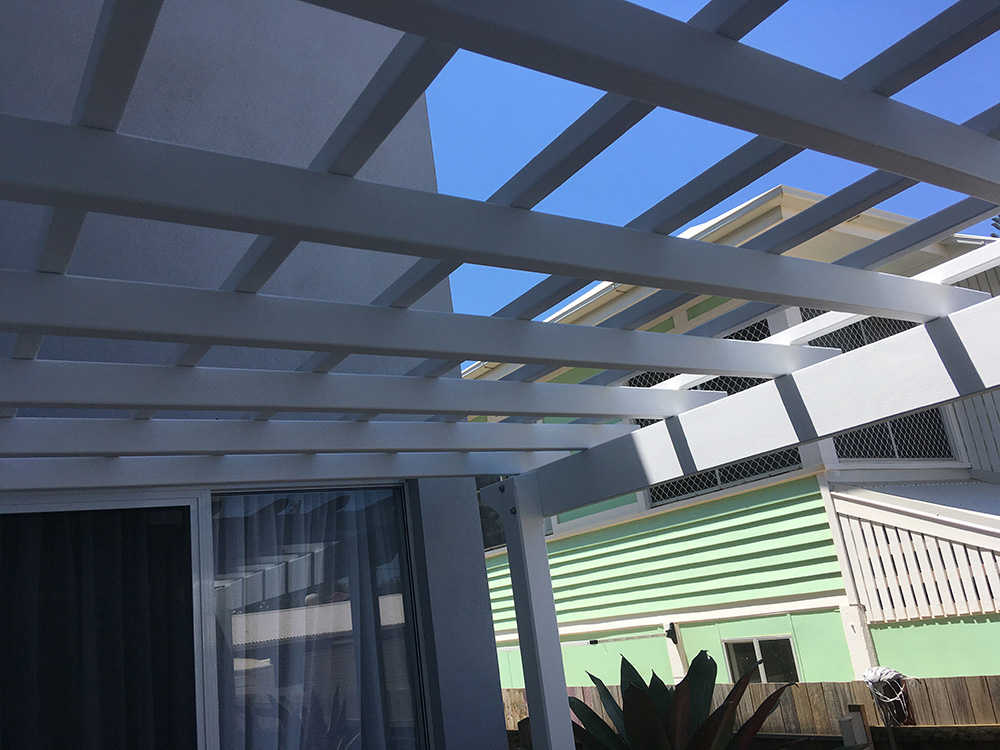 Pine Pergola with medium set battens.