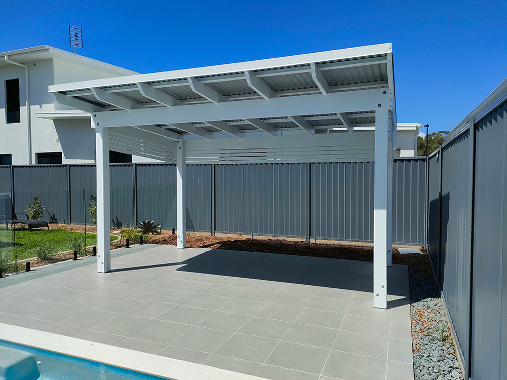 Pool Cabana has been painted in Lexicon White to match the house.