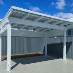 The new Roofed Pool Cabana has been painted in Lexicon White to match the house.