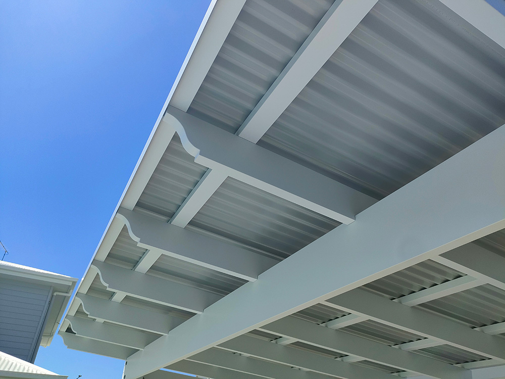 The decorative OGEE Pergola profile has been selected for this Pergola and it looks great!
