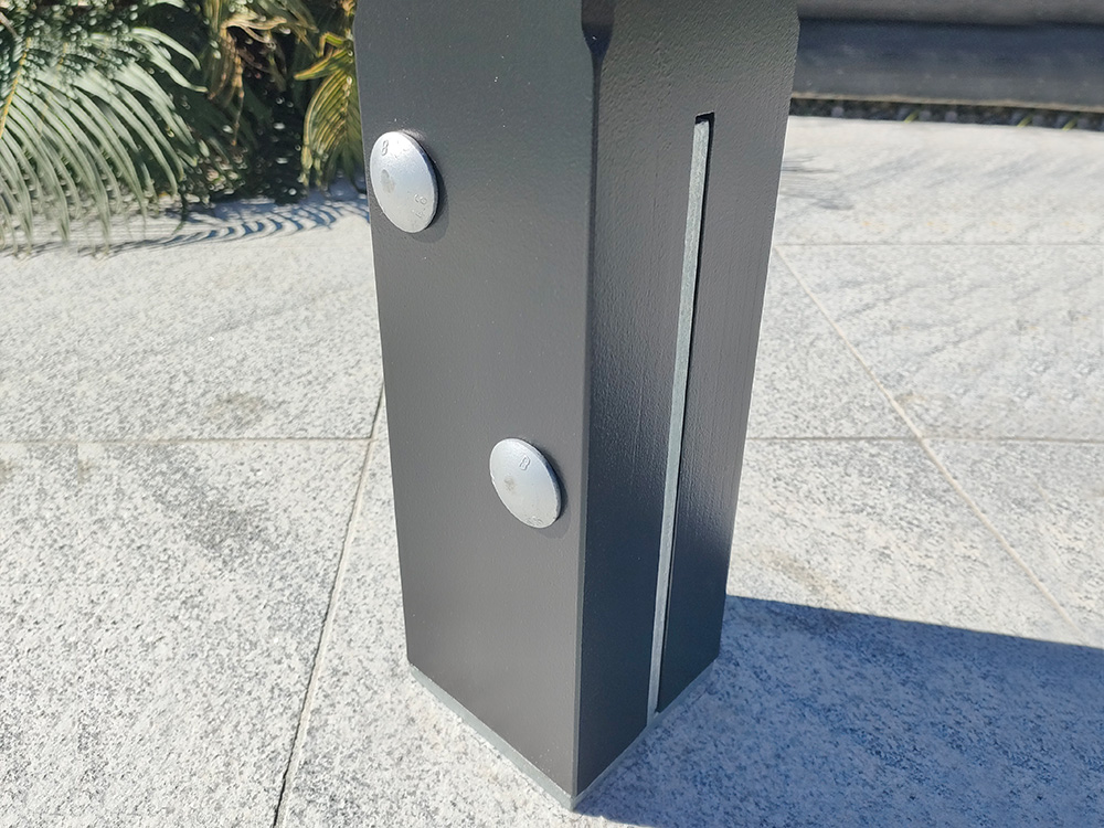 112 x 112 mm Post with T-Blade Post Bracket. A precise fit for a flawless finish. The posts look great on the granite tiles on the new pool surround.