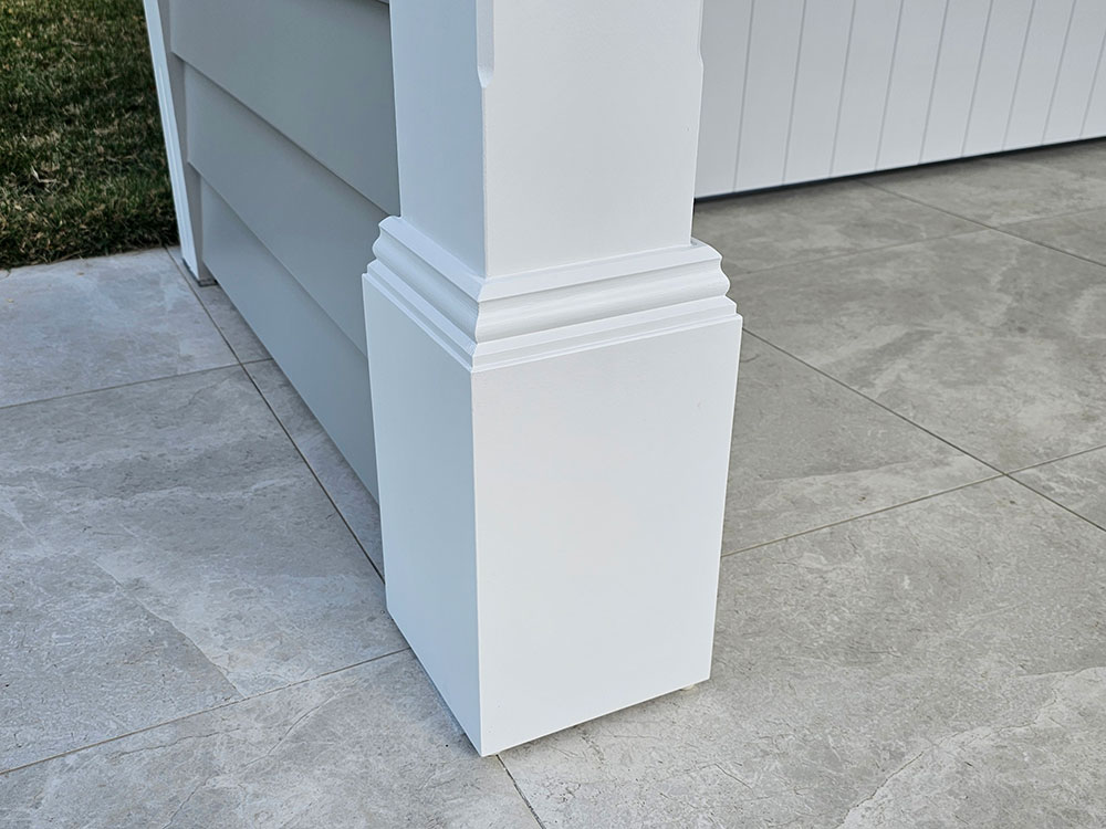 Decorative Post Box viewed from the front looks simple, refined and elegant. This particular element of the Pool Cabana adds to the elegance of Pool Cabana.