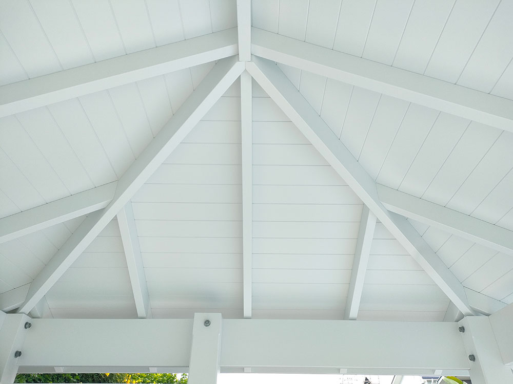 Garden Envi builds Gazebos and Pool Cabanas with a flawless finish and clean lines for the VJ Ceiling.