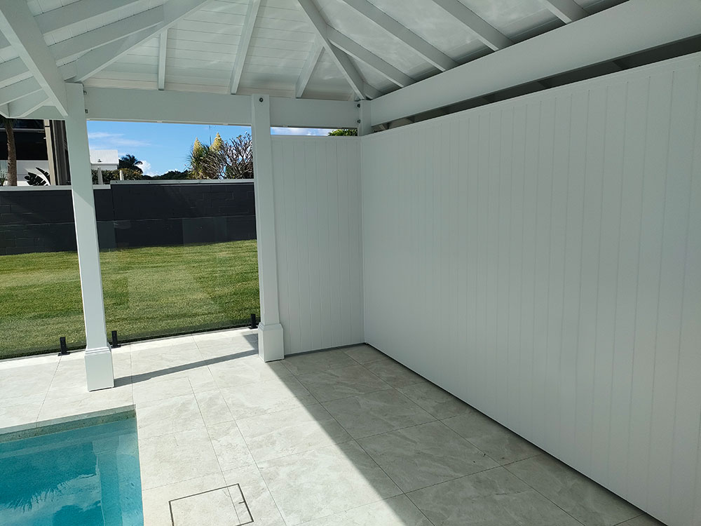 The walls have been cladded with VJ plywood which has a seamless and flawless finish, when trimmed it looks fantastic and the decorative post boxes have been expertly cut and finished around the base for a premium high-quality finish.