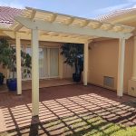 Premium Pergola 2.7 x 4 m painted in a custom color to match the house.