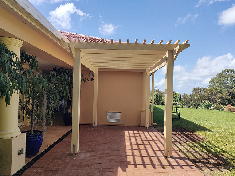 Side View into this new Premium Pergola 2.7 x 4 m