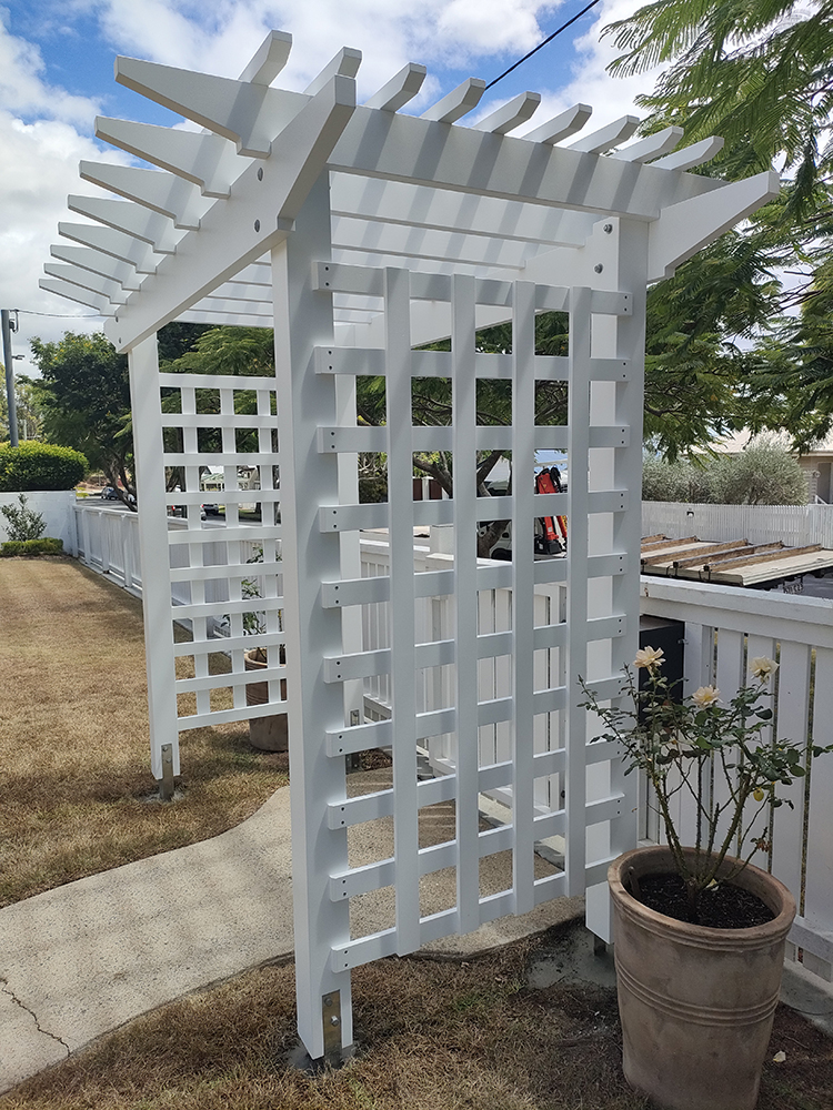 Custom Made Side Screening on this Entrance Arbour Pergola