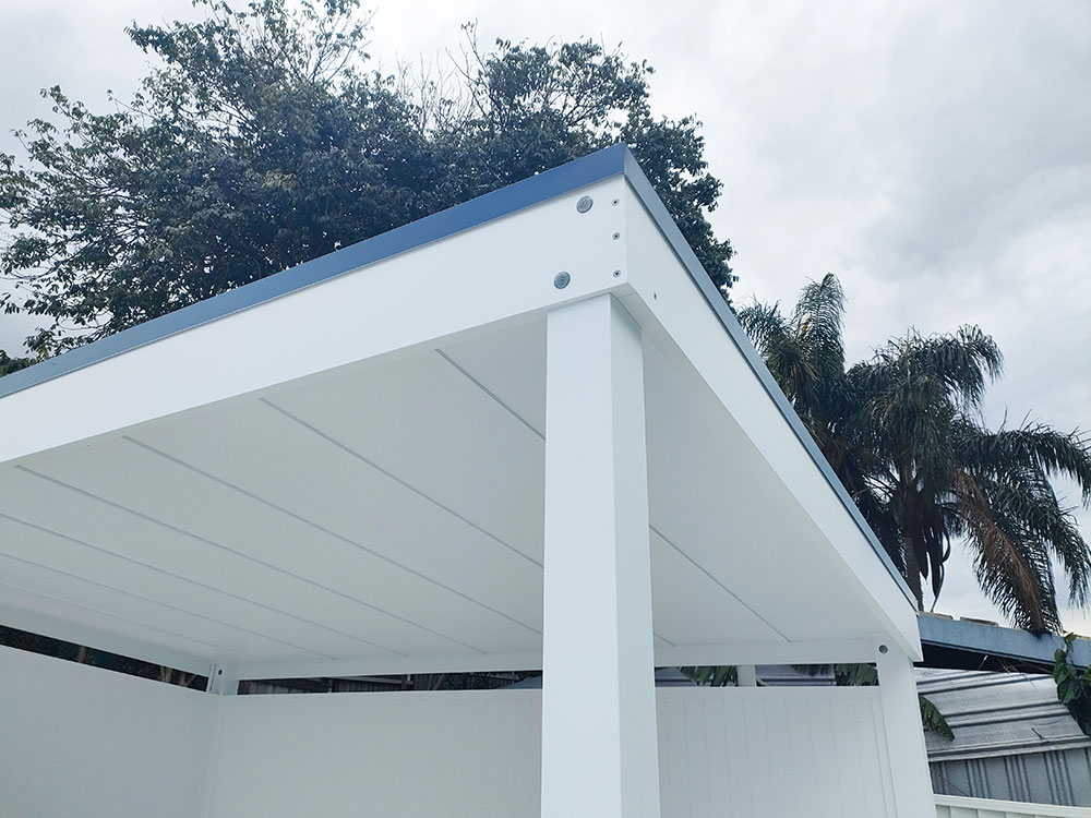 Skillion Roofed Pool Cabana with No Overhang