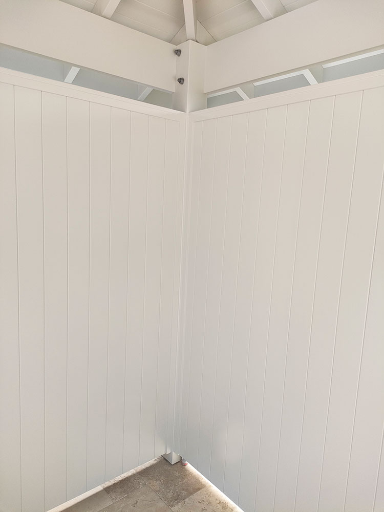VJ Plywood has been installed on the internal walls.