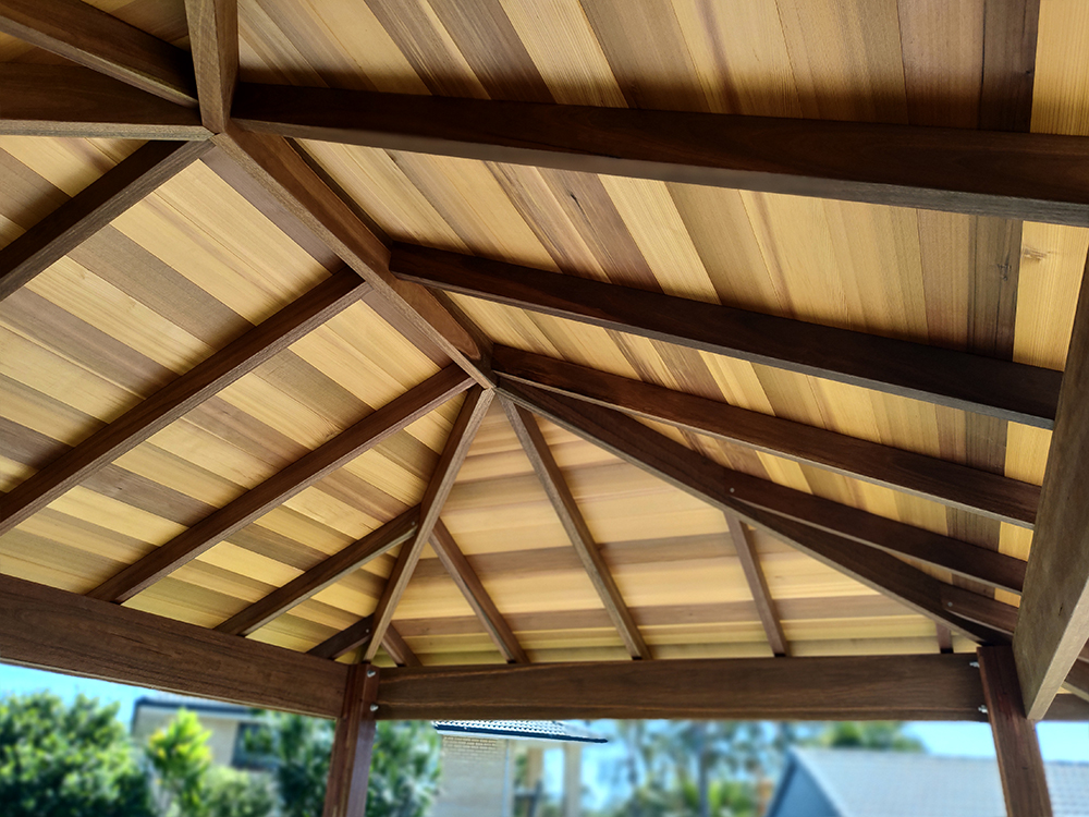 Solid Spotted Gum Hardwood Timber and Cedar Ceiling look stunning together.