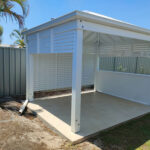 Hamptons Style Gazebo for BBQ Area with Screening and Half Wall