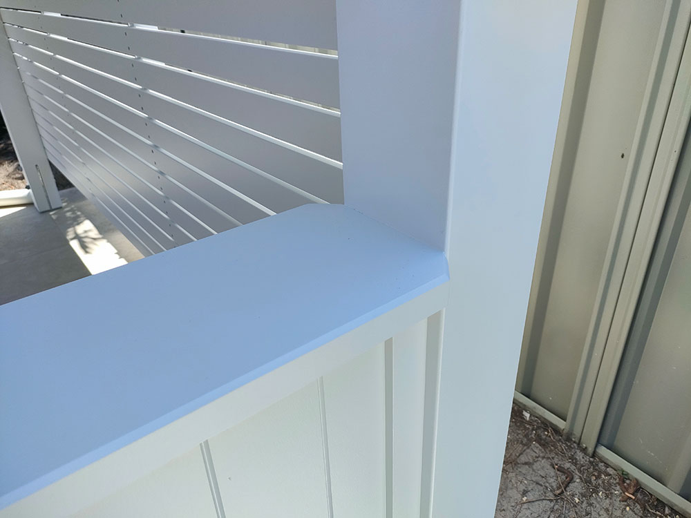Half wall bar top with every detail set exactly and painted flawlessly.