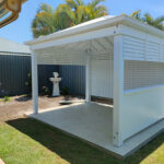 Hamptons Style Gazebo for BBQ Area with Screening and Half Wall