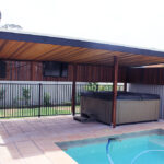 Pool Cabana with Screening and Cedar Ceiling