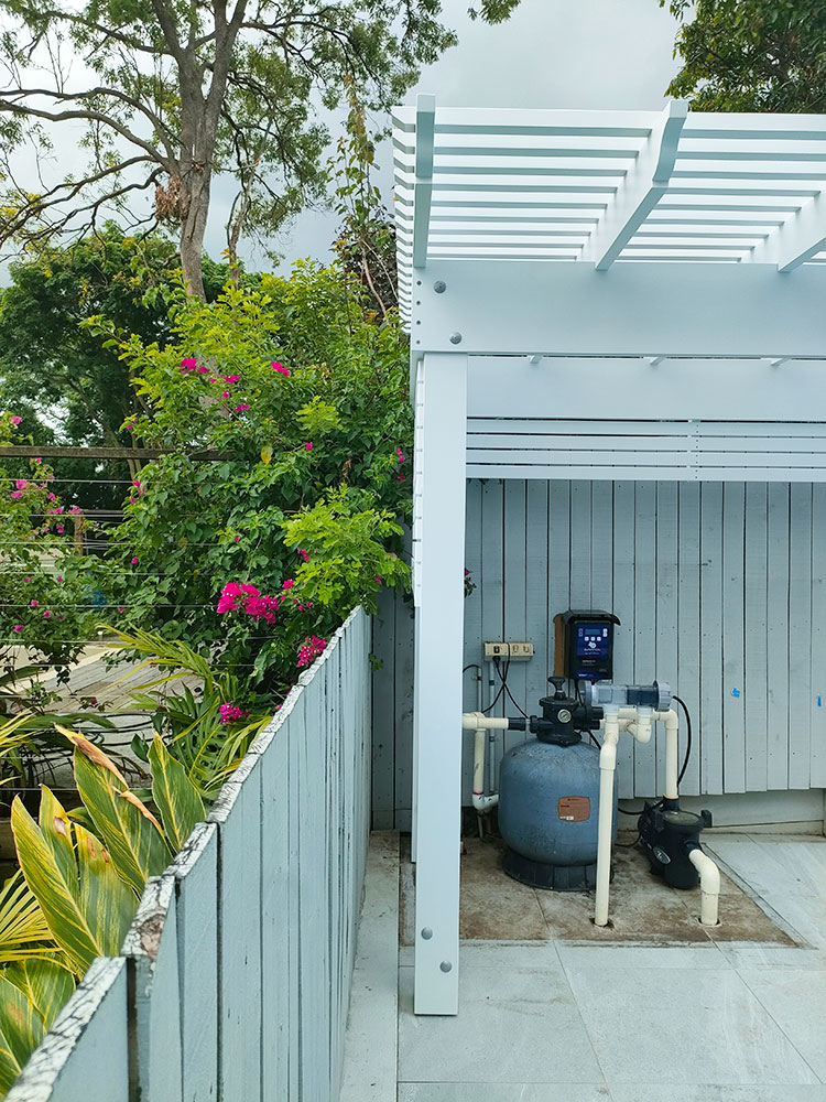 Installed Pergolas can be fit close to the boundary with a Siting Application.