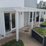 Completed white Traditional Pergola entrance at a Bundamba home.